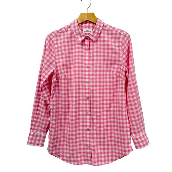 Vineyard Vines Pink/White Gingham Button Up Shirt Classic Fit size 2 - Picture 1 of 7